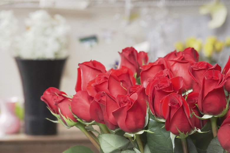 Close-up of a bunch of red roses