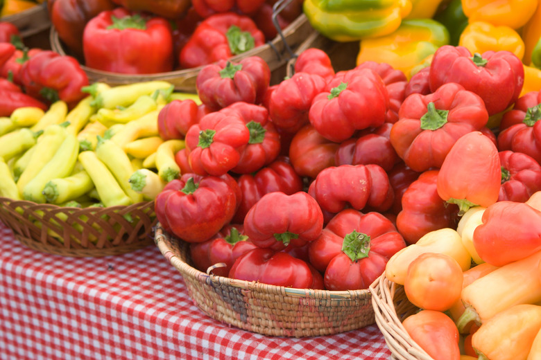 peppers at the market - narrow DOF