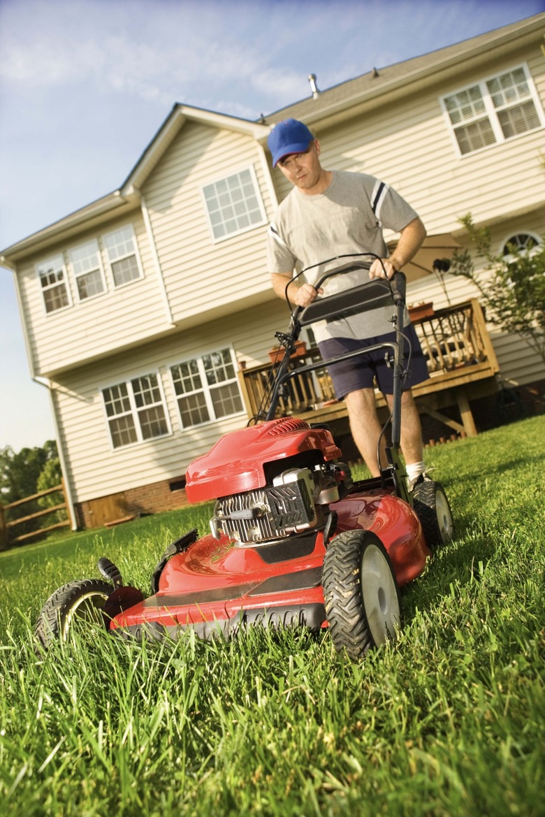 Man mowing lawn