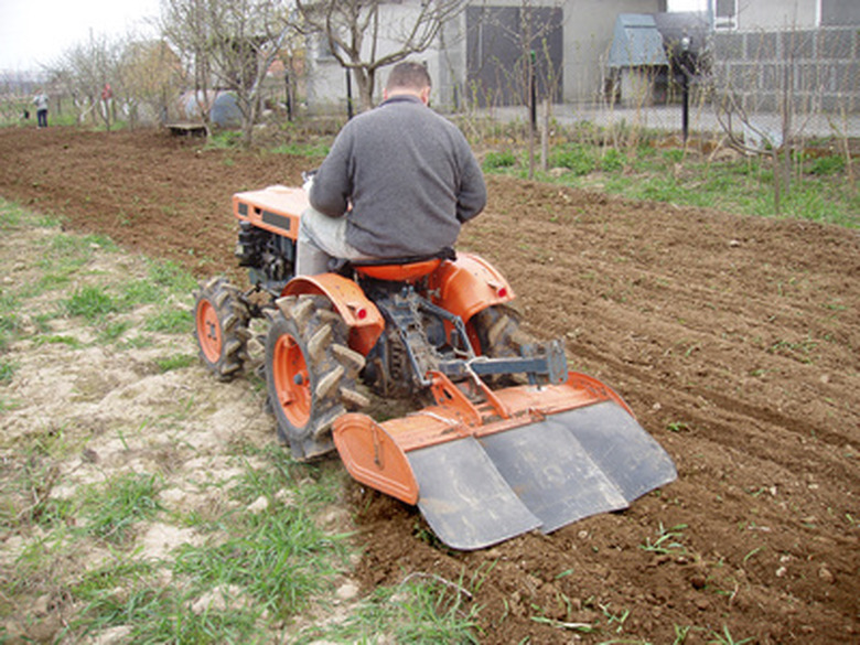 tractor on garden