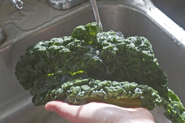 Washing Kale Leaves