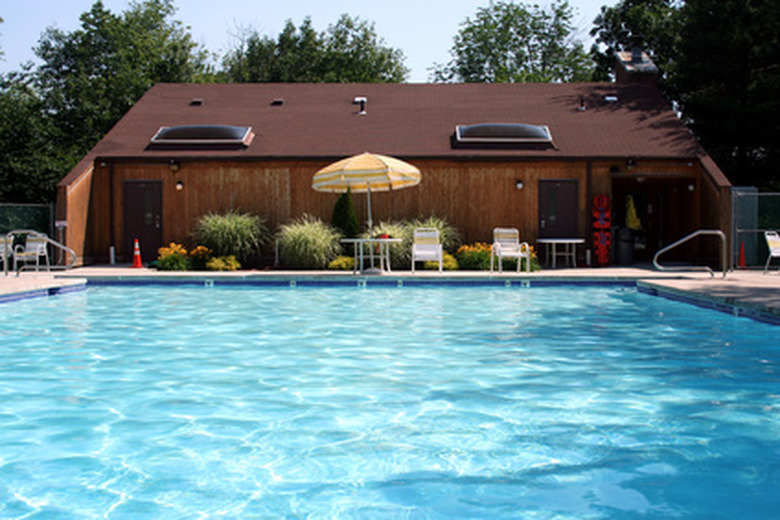 Swimming pool and pool house