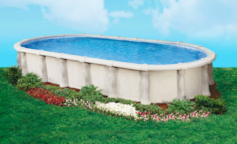 A Doughboy resin above-ground swimming pool.