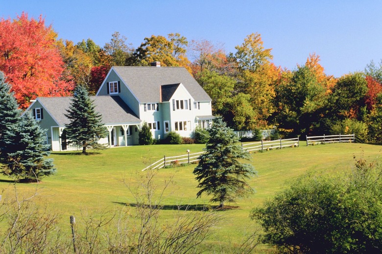 Farmhouse during autumn