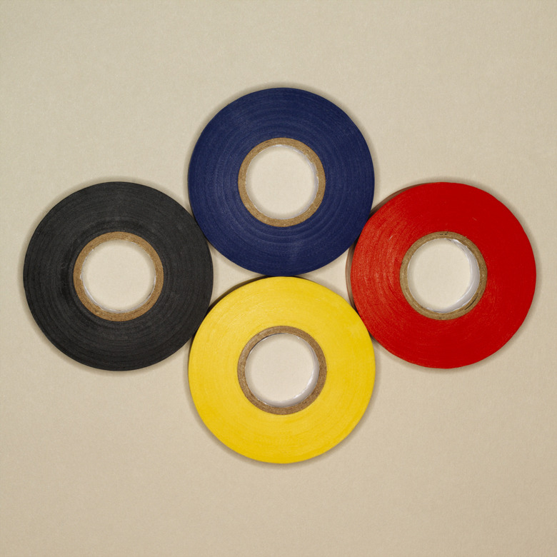 Close-up of colored masking tapes