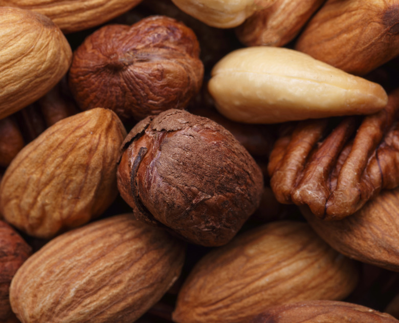 Background texture of assorted mixed nuts